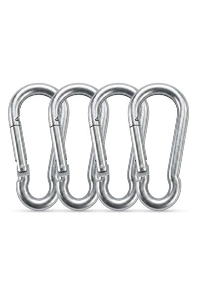 Duravel 4Pcs 3.1 Inches Galvanized Steel Carabiner Clips, Silver, Spring Snap...