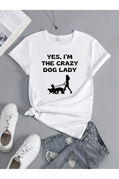212Wear [تي شيرت Crazy Lady] تي شيرت نسائي بطبعة "Crazy Lady" ناعم ومسامي ومر...