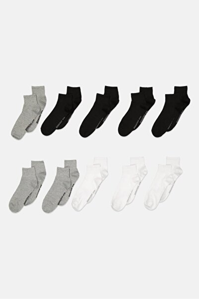 Ben Sherman Men 10 Pairs Textured Quarter Socks, Multicolor