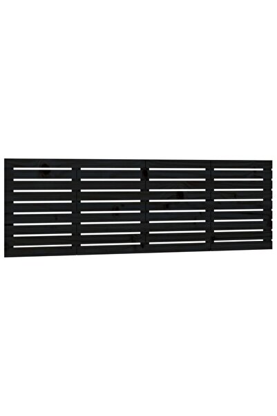 vidaxl Tăblie de pat pentru perete, negru, 166x3x63 cm, lemn masiv pin