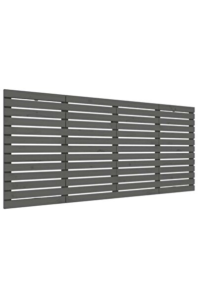 vidaxl Tăblie de pat pentru perete, gri, 156x3x91,5 cm, lemn masiv pin