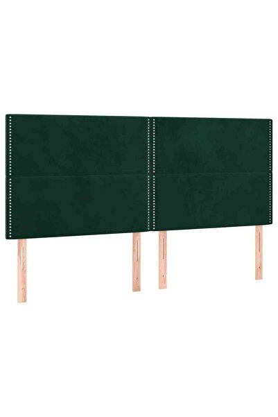 vidaxl Tăblie de pat verde închis 200x5x118/128 cm catifea