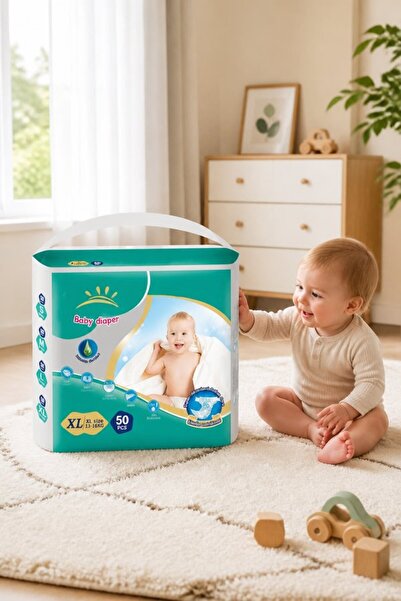 Generic 50 Pcs Ultra Absorbent Disposable Diapers Wetness Indicator Leak Guar...