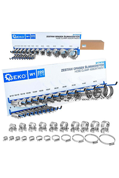GEKO Set de cleme Snail cu suport, 220 de piese, G 17410