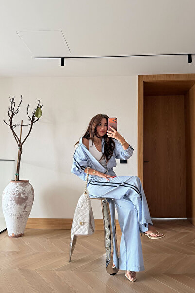 Özge Özgenç Stripe Detailed Jacket Pants Set