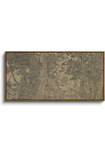 ALAYRA International Vintage Forest Sketch With Outer Frame 50x100 cm for Liv...