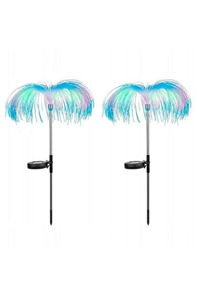 DealsReall Set of 2 LED Solar Lamps with Optical Fiber, Jellyfish Model, Mult...