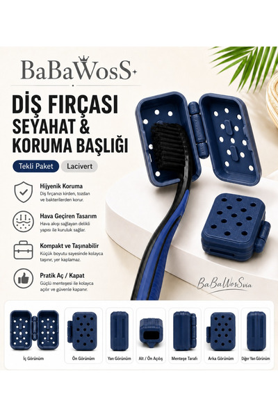 BaBaWoSs Diş Fırçası Seyahat & Koruma Başlığı Tekli Paket