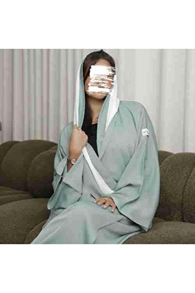 Anaqa Abaya Blackberry Turquoise Abaya with Wide Sleeves
