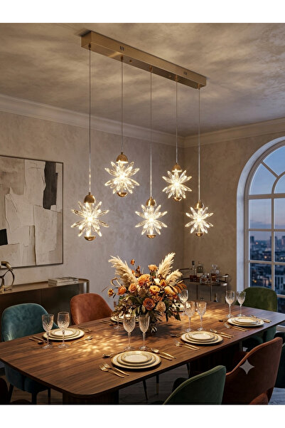 Merlamp 5'Lİ GOLD YILDIZ LED SARAY MASAÜSTÜ AVİZE