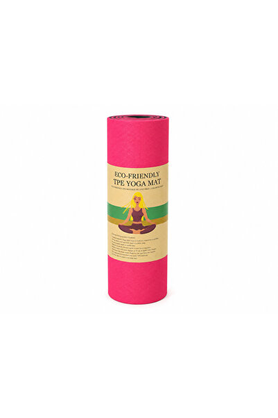 Generic Eco-Friendly TPE Yoga Mat 183 x 61 cm 8 mm Thick Non-Slip Exercise Fi...