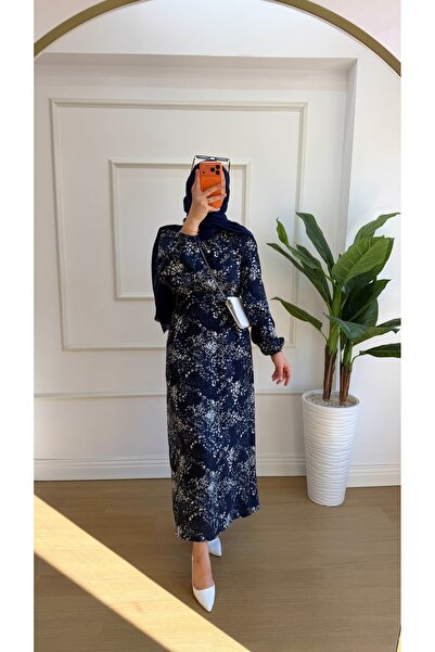 Nisa Nalbantoğlu Patterned Cotton Hijab Dress