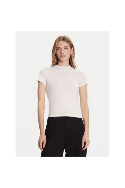 Guess Γυναικείο T-shirt W5BP07KCGM2 Κρεμ