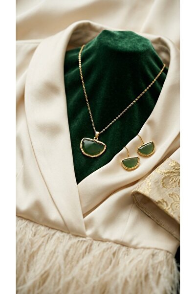 SR Jewelry Box 💚 Yeşil Taşlı Kolye ve Küpe Seti – Zarafeti Doğanın En Güzel ...