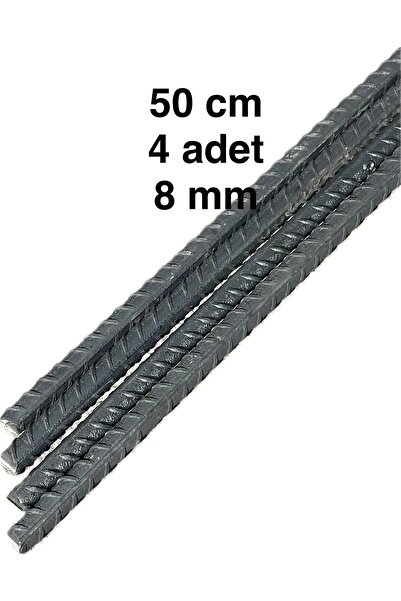 canh Demir Kazık Çubuk 8mm 50 cm 4 Adet İnşaat Demiri