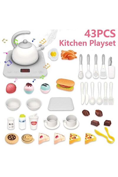 Toybox Kitchen Toy Set, 43Pcs Cutting Play Food Toys with Sound and Music, Ki...