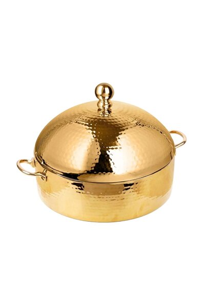ALAMODE Luxury Serving Case Ala Mod Hot Pot with Gold Dome 4 Liter Capacity