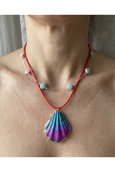 PURE BERRY Set of 2 Oyster Shell Necklaces 40-45 cm