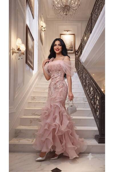 saher-alshrek Two-Tone Evening Dress