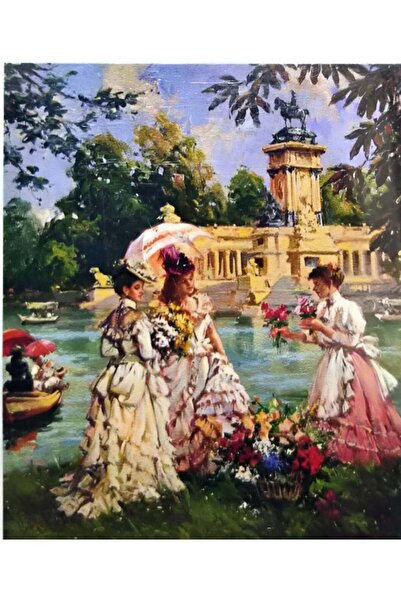 LİVA CRAFT Art & Craft Diamond Mosaic Painting, 50X40Cm Palace Women Bead Glu...