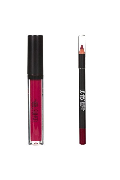 Ushas Set luciu de buze și creion, 3.8 ml – finisaj atrăgător și buze puse în...