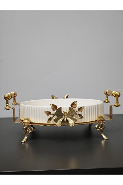 PARILTI HOME COLLECTİON Oven Dish Bowl Luxury Serving Plate Bowl Gold Silver ...