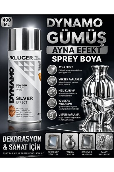 Luminoo Dynamo Gümüş Ayna Efekt Sprey Boya 400 ml