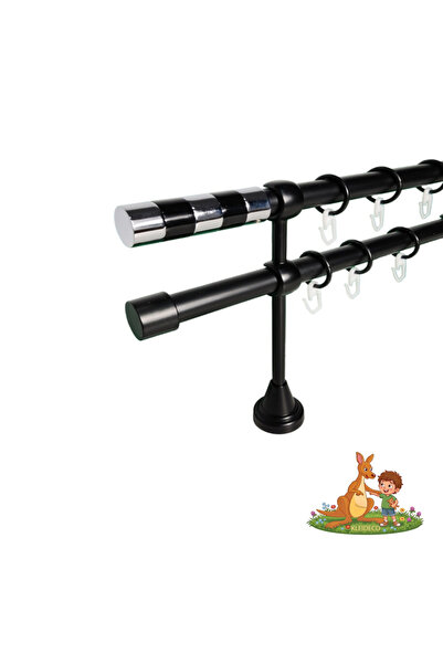 KLEIDECO Galerie dubla perdea FRANTA, Metal, Diametru 19 mm, Capete LILLE, 16...