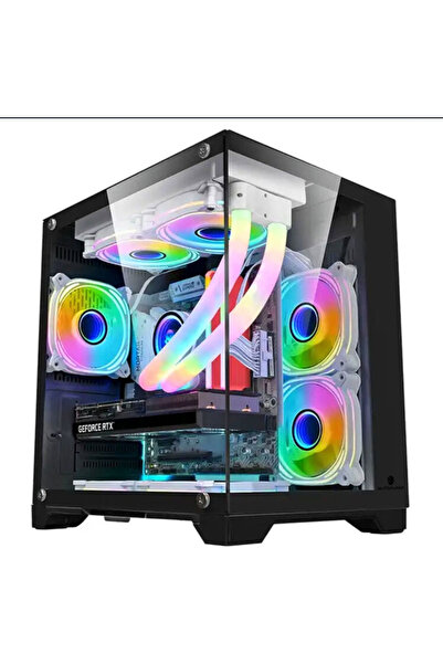 1stPlayer Carcasa Gaming MV5-TP-bk 5 ventilatoare aRGB infinity efect Micro-ATX