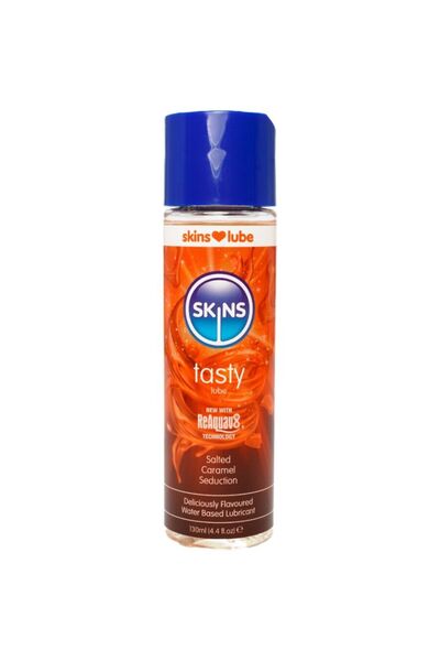 Skins Νόστιμο υδατοδιαλυτό λιπαντικό γεύσης αλατισμένης καραμέλας 130 ml