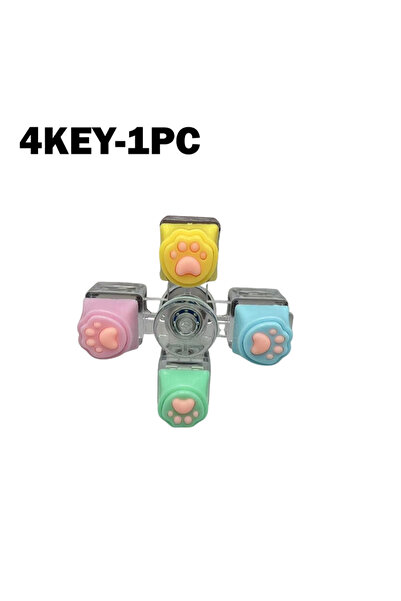 Choice7 Cat 4Keys-1PC LED Light Keyboard Keychain Fidget Toy Clickable Button...