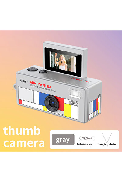 Choice4 Gray Ourlife Mini Thumb Camera 0.96inch Flip Screen Keychain Camera R...