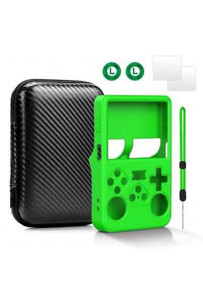 Choice7 Green Portable Storage Bag Silicone Case with Screen Protectors for R...
