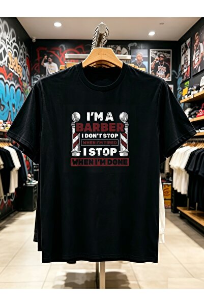 Ekim11 Humor Graphic T-Shirt for Men A Barber Until I'M Done Short Sleeve Tee...
