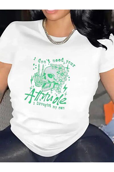 Astogria13 Women'S Short Sleeve Tee, Made From, Features Skull Graphic with N...