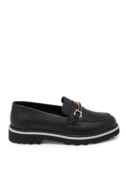 Tergan Siyah Hakiki Deri Kadın Loafer - K25S1AY68321-A23