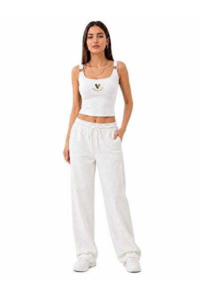 ASG Women's Ring Detailed Thick Strap Gathering Fit Crop Blouse Undershirt