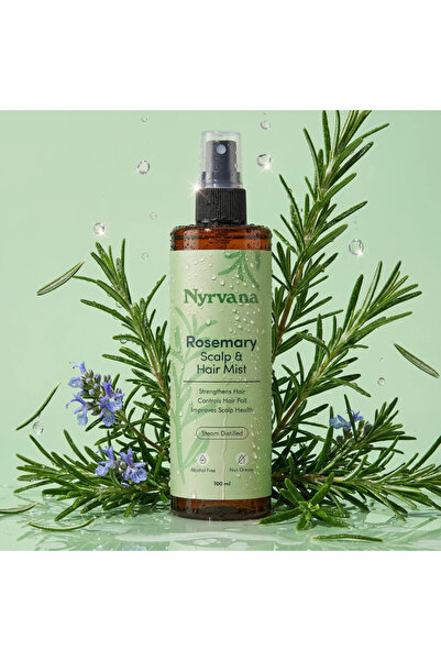 Nyrvana Rosemary Water Scalp & Hair Mist 200ml–Natural Hair Growth Spray for ...