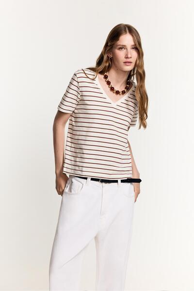 LEFTIES Basic V yaka t-shirt