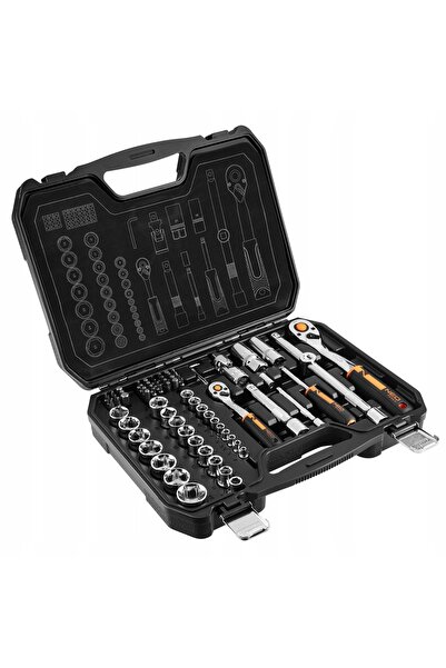 NEO Tools Set nou de chei tubulare 1/2 " 1/4 " 73 piese CRV, biți TORX, capet...