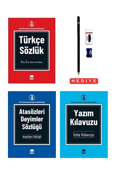 Ema Kitap Türkçe Sözlük Yazım Kılavuzu Atasözleri Deyimler Sözlüğü Türk Dil K...