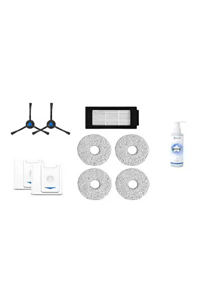 Ecovacs T30 Pro Omni Uyumlu 10 Parça Yedek Parça Seti (Yan Fırça, Filtre, Mop...