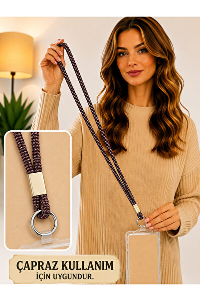Case collection Taşlı Telefon Askısı Çapraz Kullanım Omuz İçin İpli Strap 130 cm