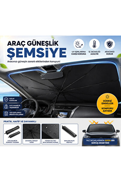 clewax Araç Ön Cam Güneşliği Katlanabilir Şemsiye Oto Güneşlik Uv Korumalı Gö...