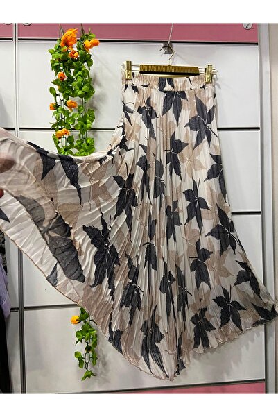 edu collection Patterned Chiffon A-Line Skirt Lined