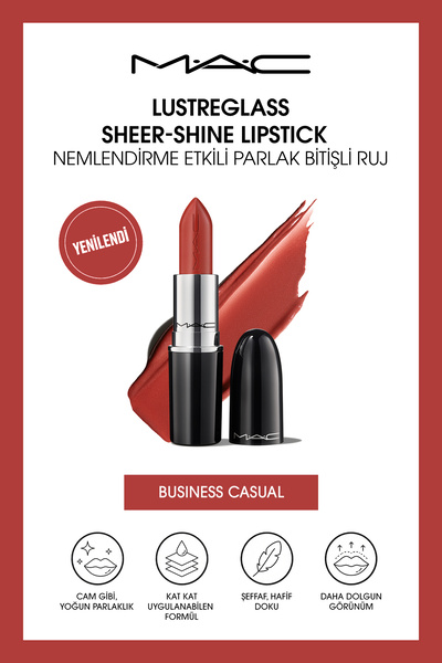 M.A.C Lustreglass Sheer-Shine Lipstick - Nemlendirme Etkili Parlak Bitişli Ru...