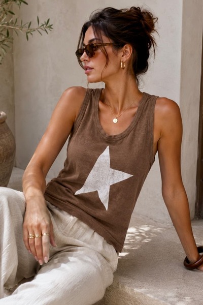 bb butik basic 100% Cotton Star Printed Washable Undershirt My3535