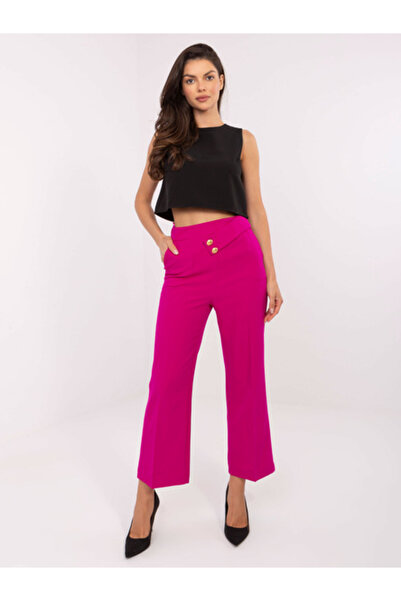 rue parıs Pantaloni Dama Elegant, Guler inalt, RUE PARIS, Fucsia de Petrecere