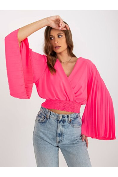Italy Moda Bluza Dama, ITALY MODA, Poliester, Maneca lunga, Roz neon, model D...