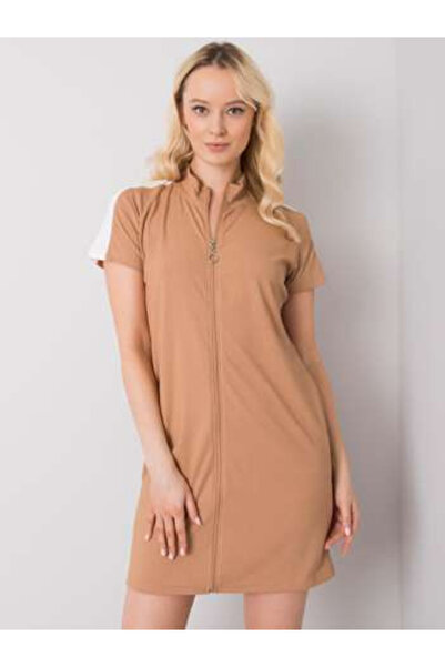 rue parıs Rochie Dama, RUE PARIS, Bumbac, Rochie dreapta, Camel, model HG-SK-...
